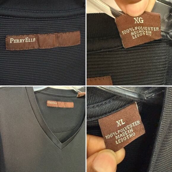 Perry Ellis Men’s Black T Shirt V-Neck Short Sleeve Size XL - Picture 7 of 12